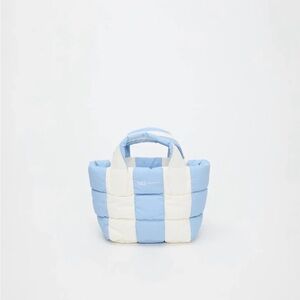 NWT Vee Collective Small Porter Tote - Cerulean Blue Quilted Nylon